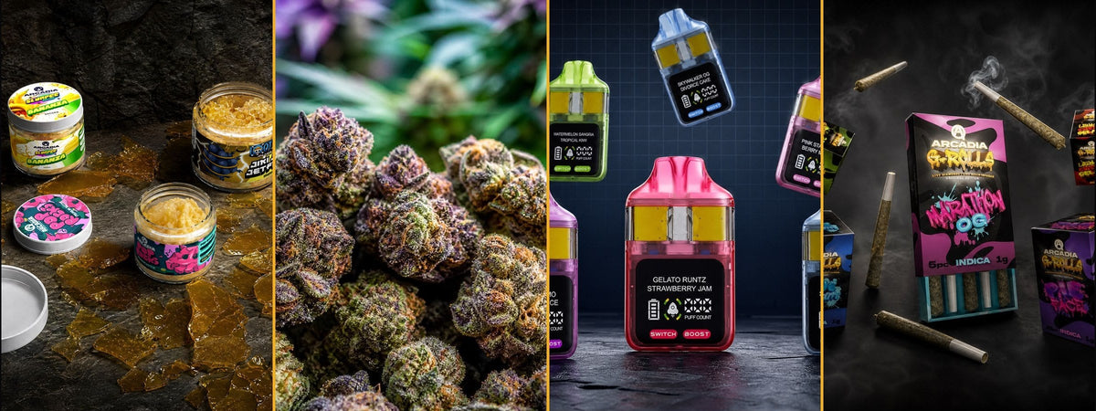 Arcadia concentrates, flower, vapes and pre-rolls