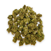 Ice Latto THCA flower buds, Arcadia budget smalls grade, on white