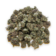 Space Burger THCA flower buds, Arcadia budget smalls grade, on white