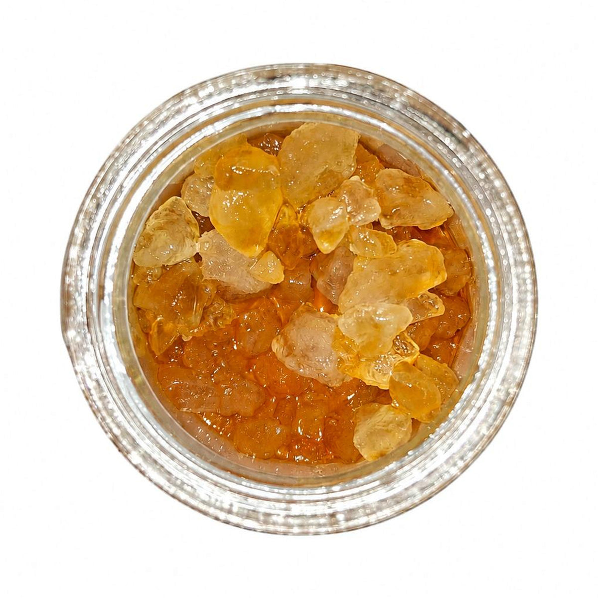 Arcadia THCA Live Resin Diamonds · Blue Arcadia Gummiez open jar top view