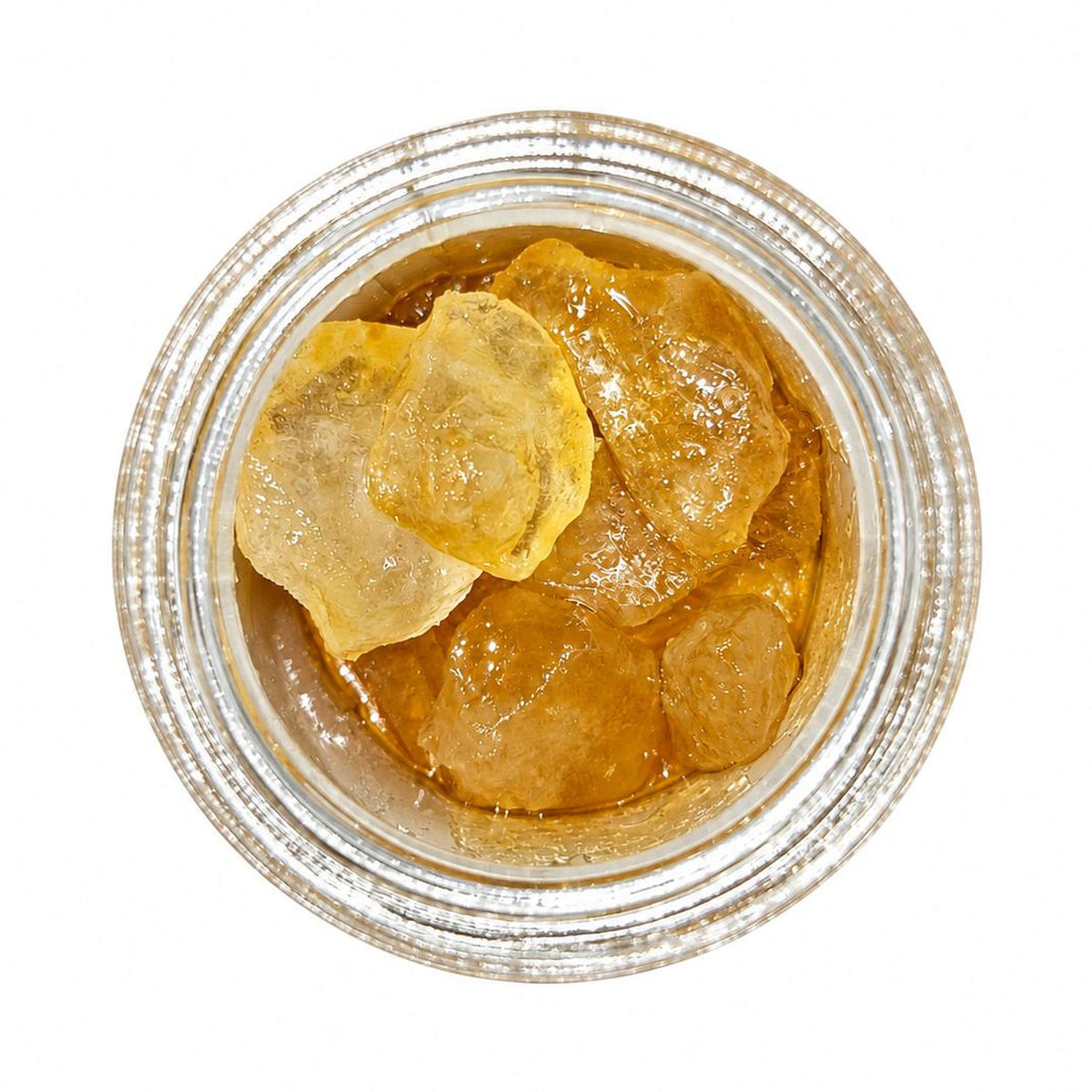 Arcadia THCA Live Resin Diamonds · Hood Candy open jar top view