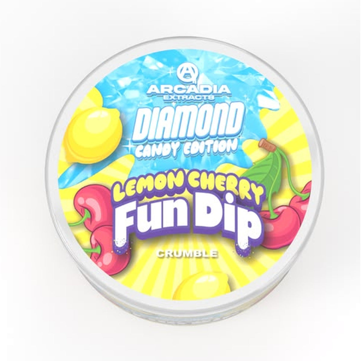 Arcadia THCA Live Resin Diamonds · Lemon Cherry Fun Dip lid