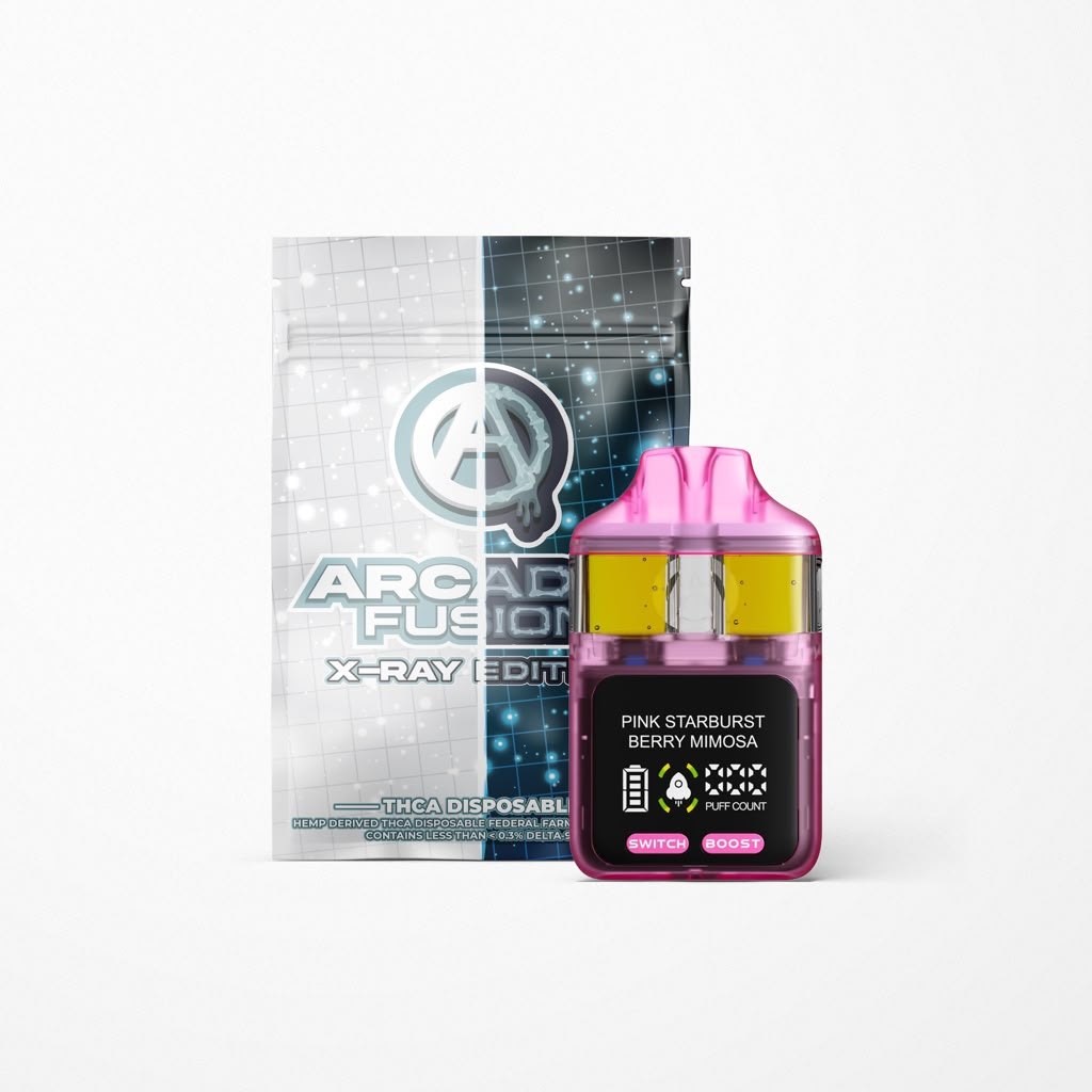 Arcadia X-Ray Vape Pink Starburst Berry Mimosa · hemp-derived THCA product photo