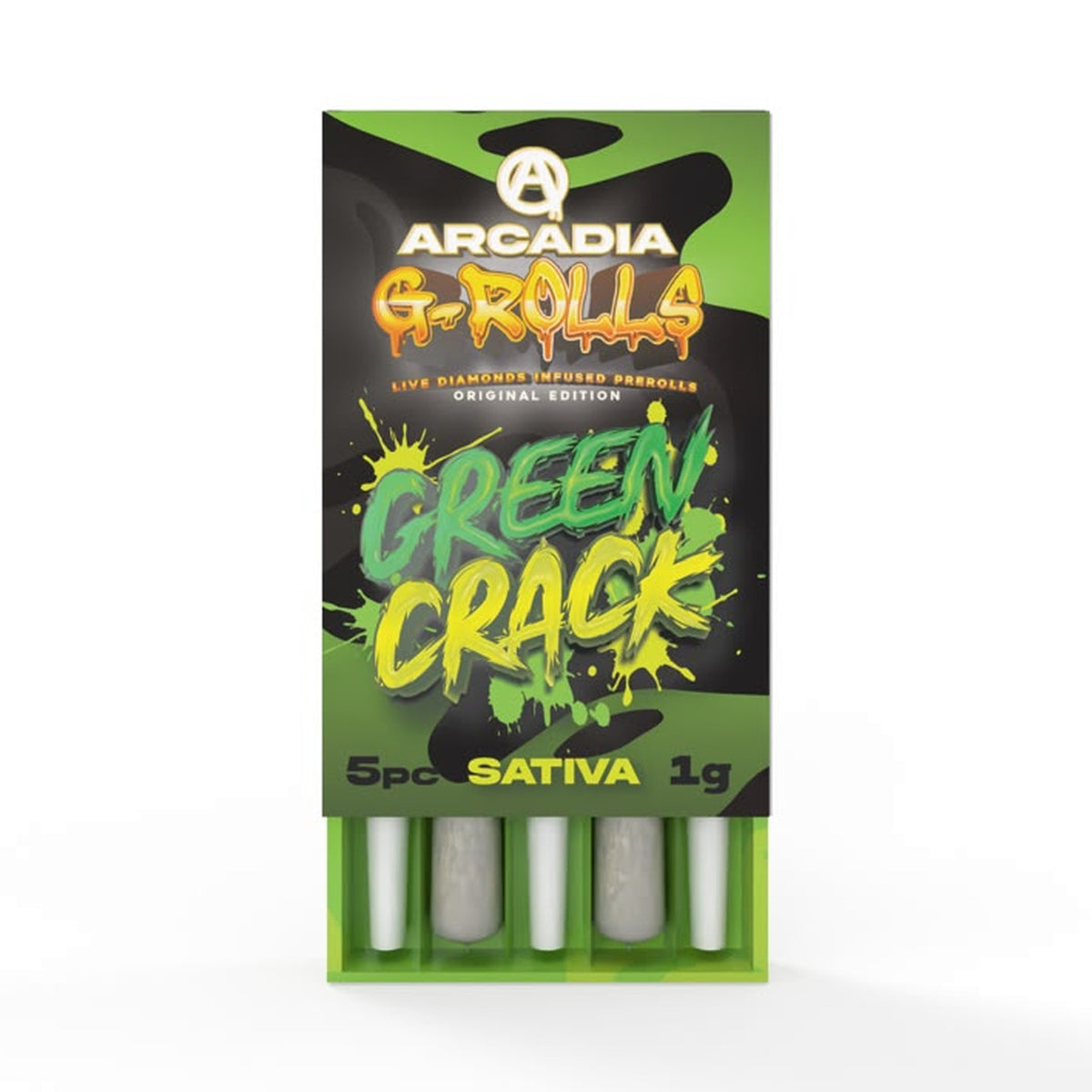 Arcadia G Rolls THCA Infused Pre-Rolls · Green Crack