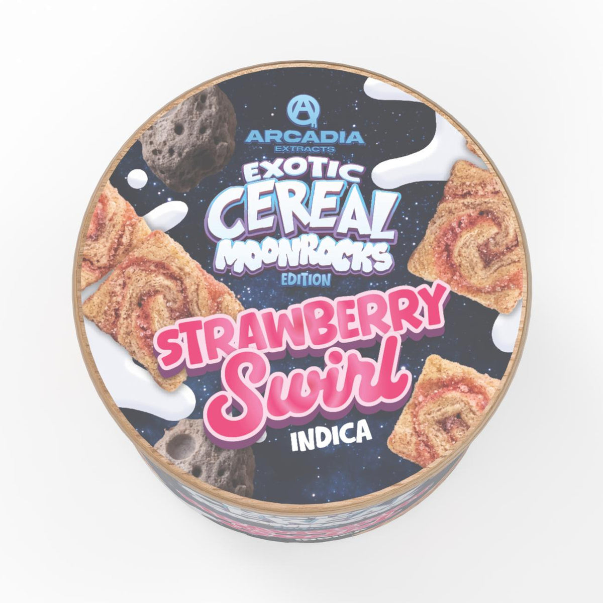 Arcadia THCA Moonrocks · Strawberry Swirl lid