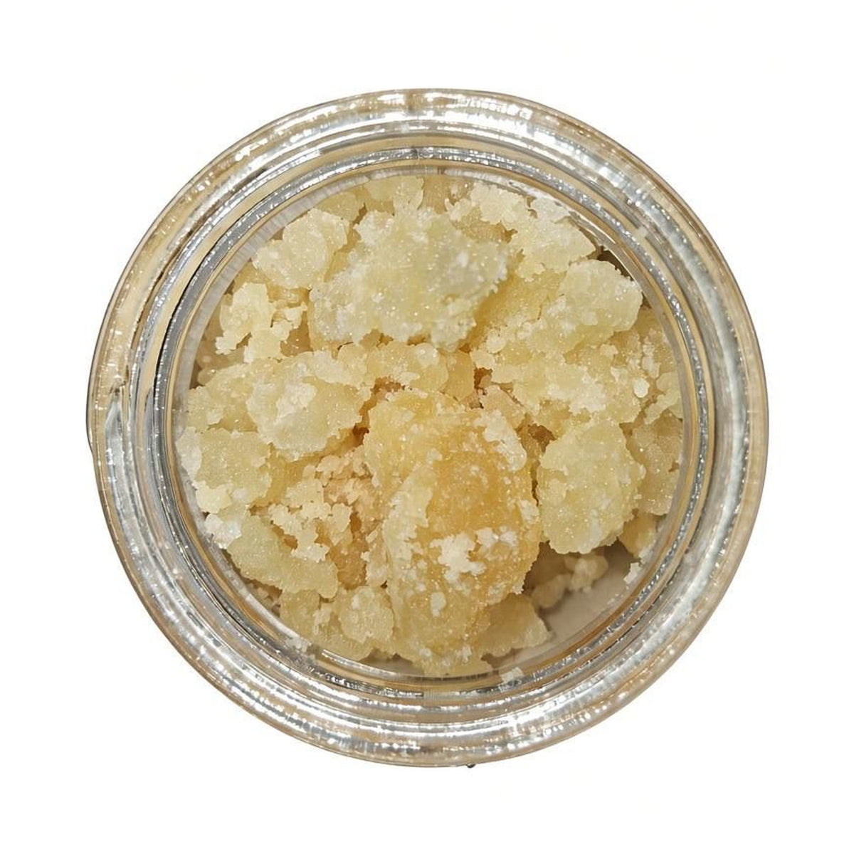 Arcadia THCA Live Resin Sugar · 93 Octane open jar top view