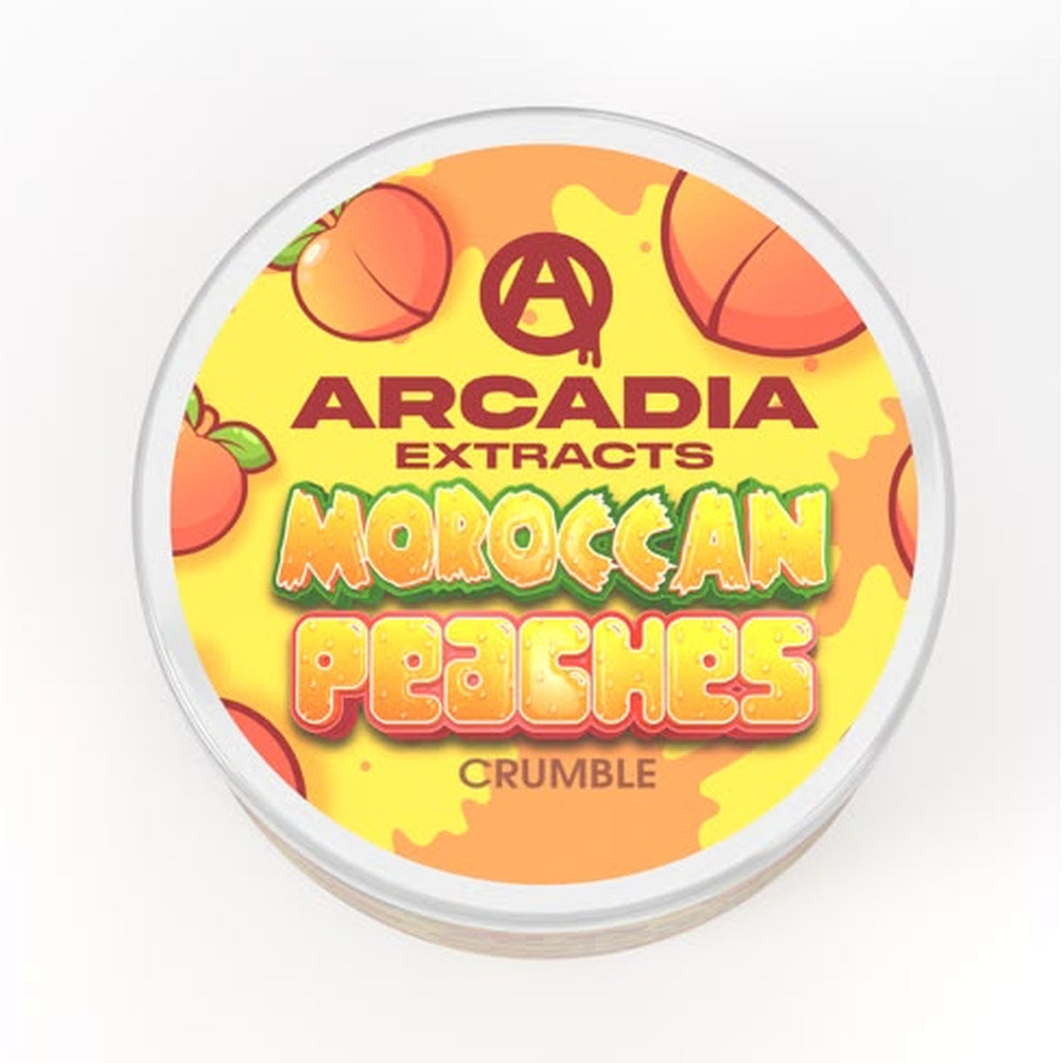 Arcadia THCA Live Resin Sugar · Moroccan Peaches lid